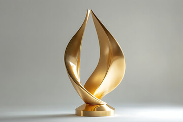 Fototapeta premium Modern design golden award trophy isolated on a white background