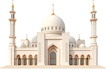Fototapeta premium Mosque building isolated on a white background