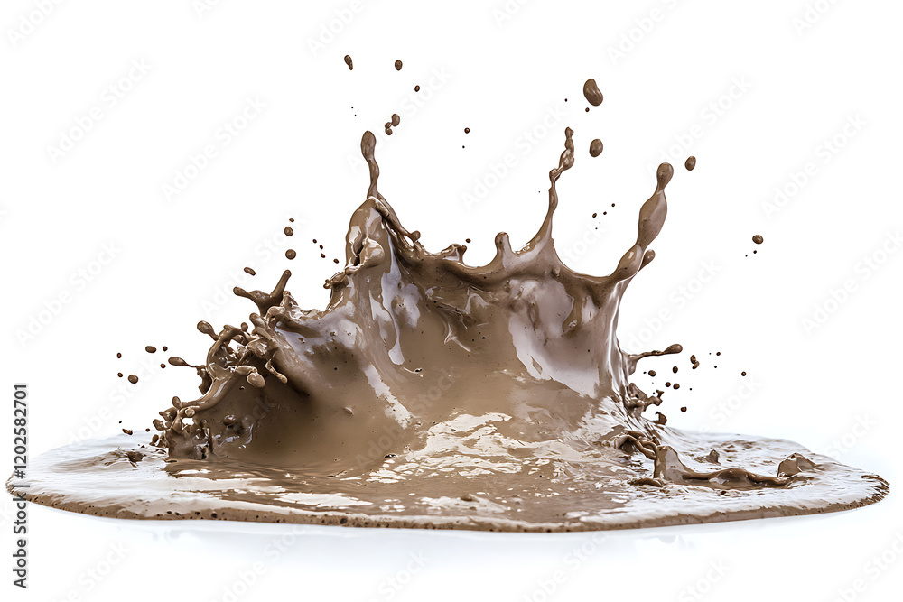 Poster mud splash isolated on a white background