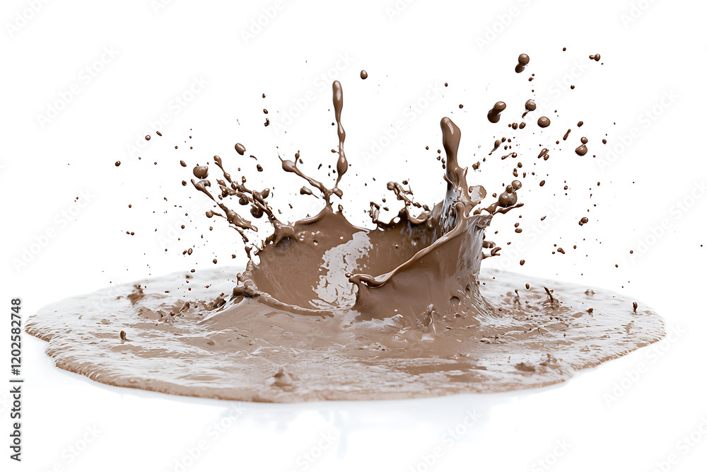 Poster mud splash isolated on a white background