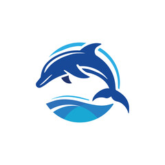 Graceful Jumping Dolphin Logo Minimalist Vector Design for Marine and Aquatic Branding