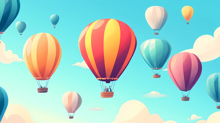 Colorful balloons floating. Colorful Festival Parade. Illustration
