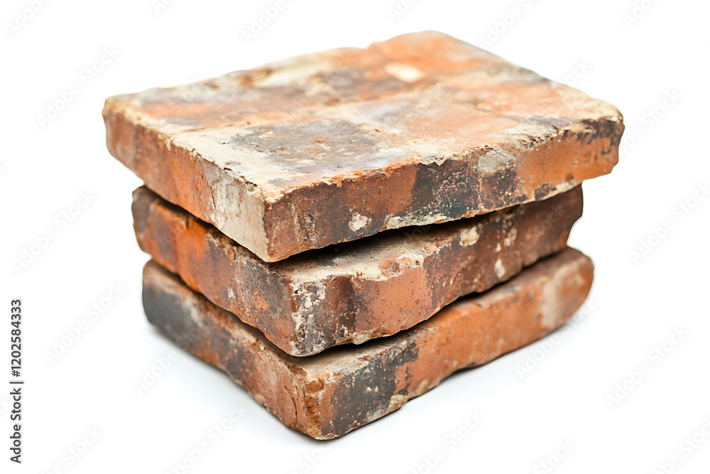 Poster old bricks isolated on a white background