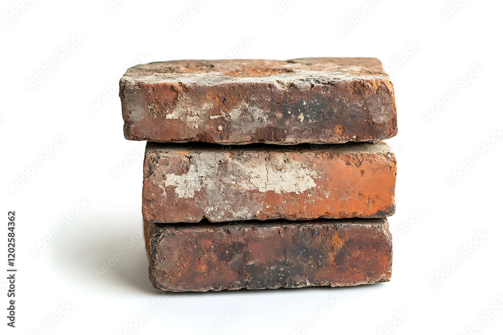 Poster old bricks isolated on a white background