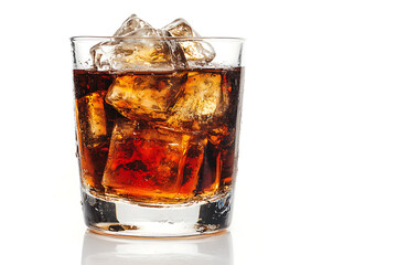 Old fashioned cocktail drink isolated a white background