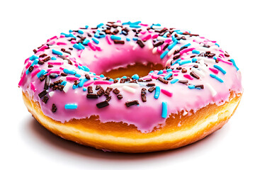 One donut isolated a white background