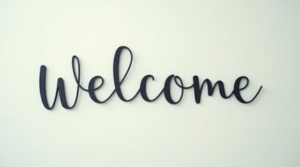 simple welcome sign against a clean background