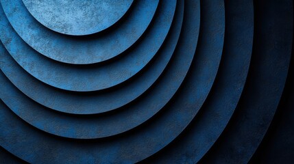 Abstract minimalist wallpaper with repetitive geometric motifs on blue background. Featuring white space in the center for text, ideal for design templates and modern banners.