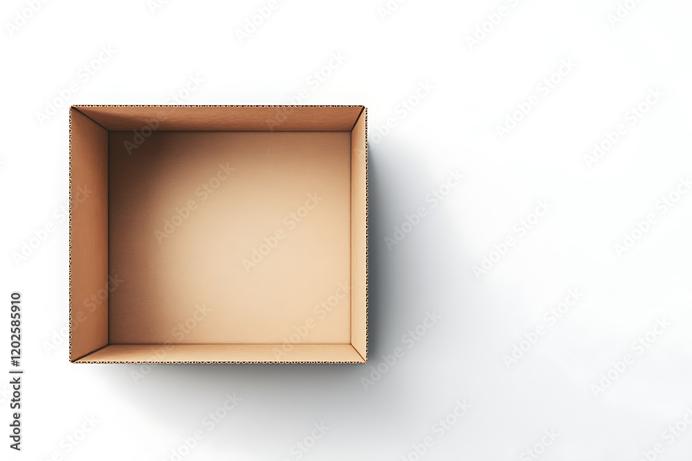 Aufkleber open empty cardboard box isolated a white background