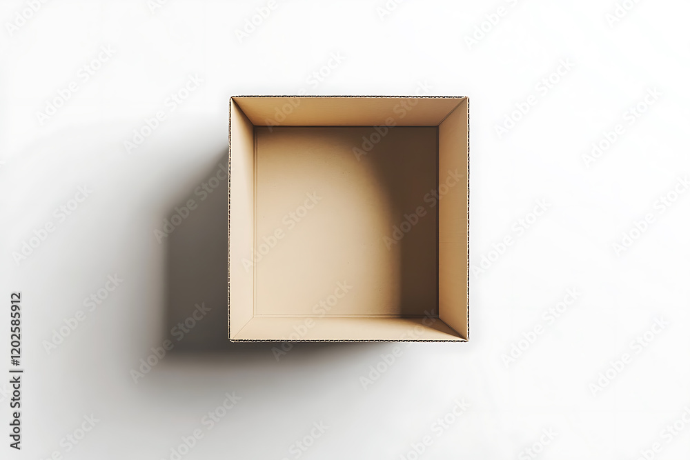 Aufkleber open empty cardboard box isolated a white background