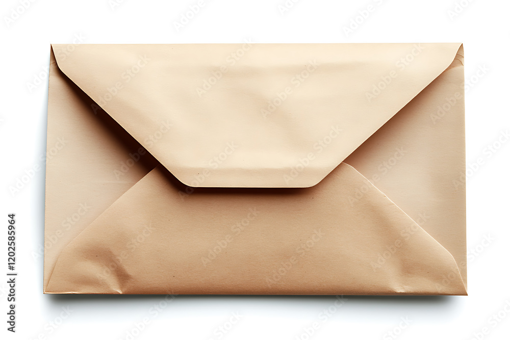 Poster open brown envelope with an inserted letter visible for correspondence, mailing, or document organiz