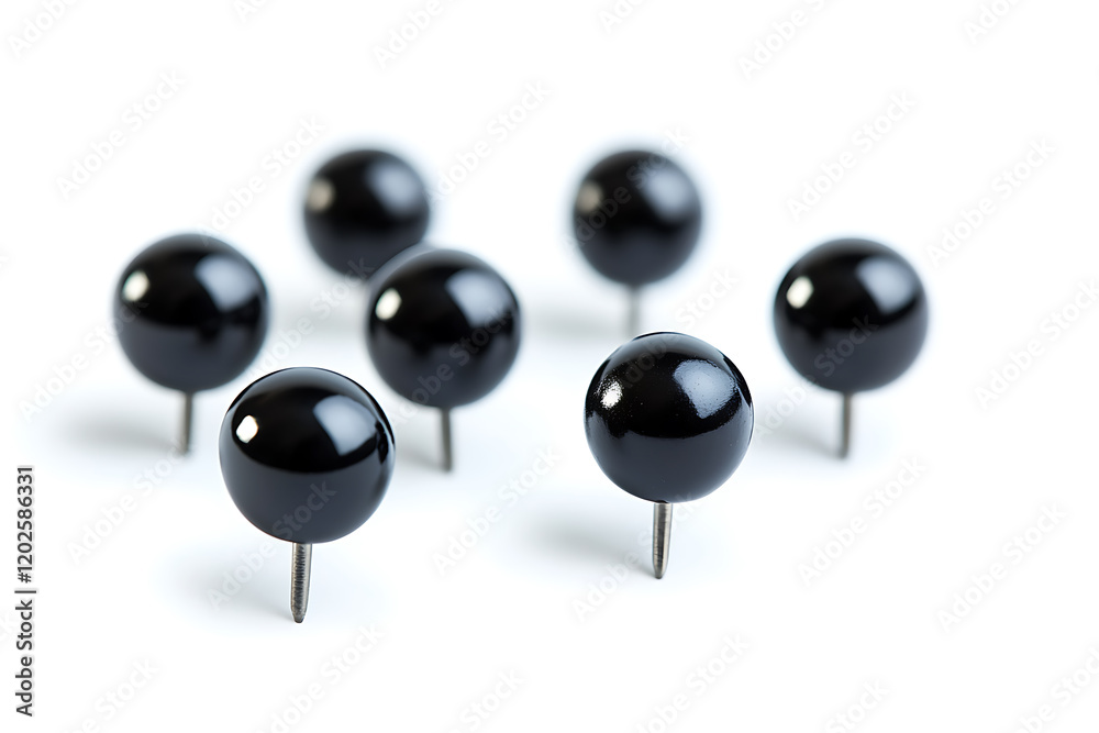 Aufkleber Set of push pins isolated a white background
