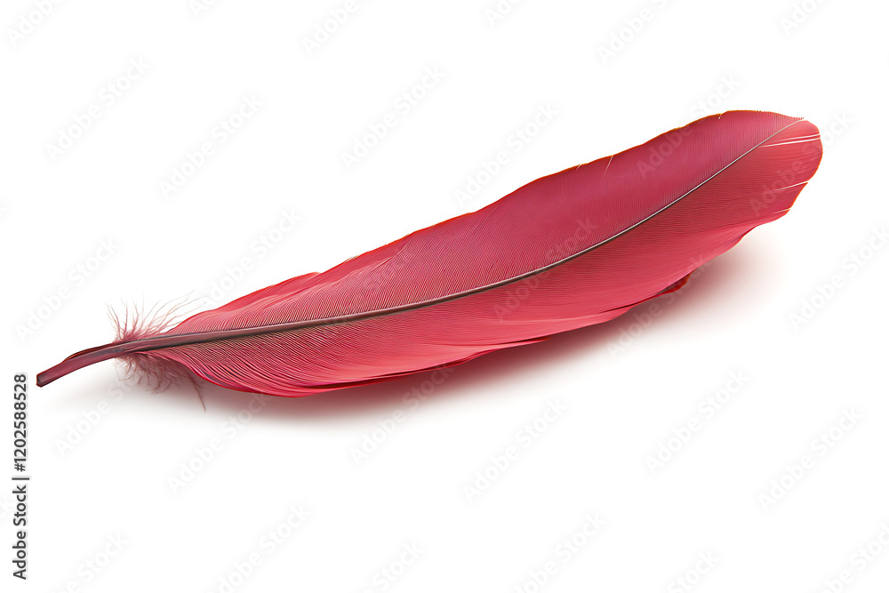 Poster red pink feather isolated a transparent background