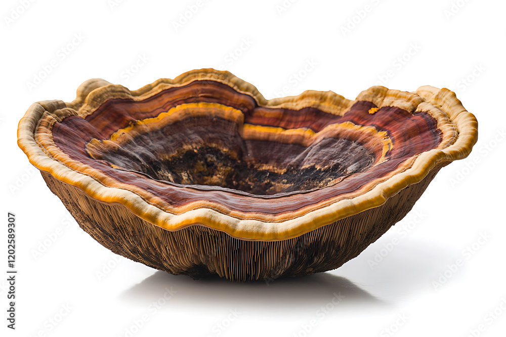 Poster reishi mushroom, ganoderma lucidum isolated a transparent background