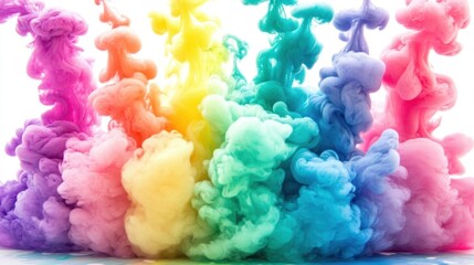 Fototapeta premium Colorful ink swirling in water, abstract background. (1)