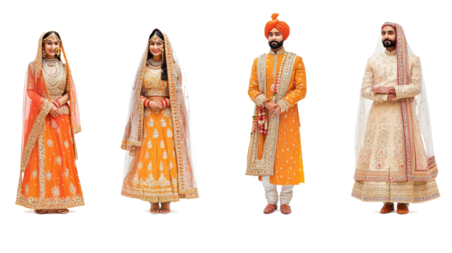 Traditional Indian Couples in Ceremony Attire Generative AI - Powered by Adobe