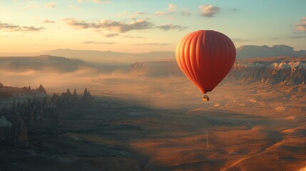 Obraz premium Sunrise hot air balloon Cappadocia Turkey flight adventure