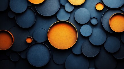 Abstract minimalist wallpaper with repetitive geometric shapes on blue background. Featuring white space in the center for text, ideal for design templates and modern banners.