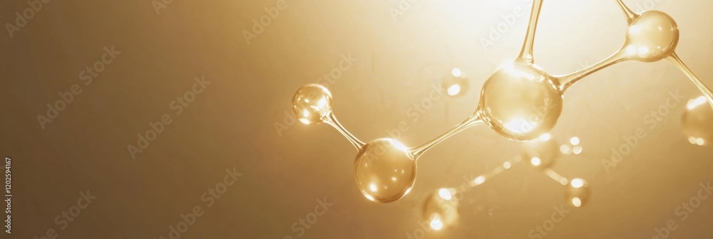 Leinwandbilder understanding molecular structure with glowing spheres representing atoms in a warm glow environment