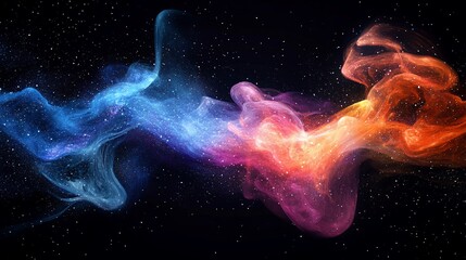 Abstract cosmic dust clouds with star fields in the deep space background image