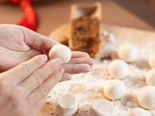 sweet dumping or tangyuan traditional Chinese new year food .