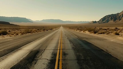 Fototapeta premium Desert Highway Stretching to the Horizon