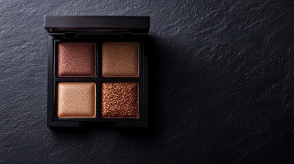 Fototapeta premium Eyeshadow palette, open, dark background, beauty, cosmetic