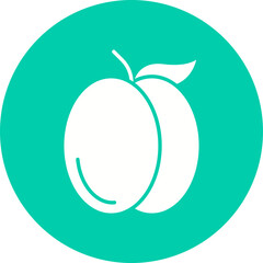 Peach icon single vector illustration