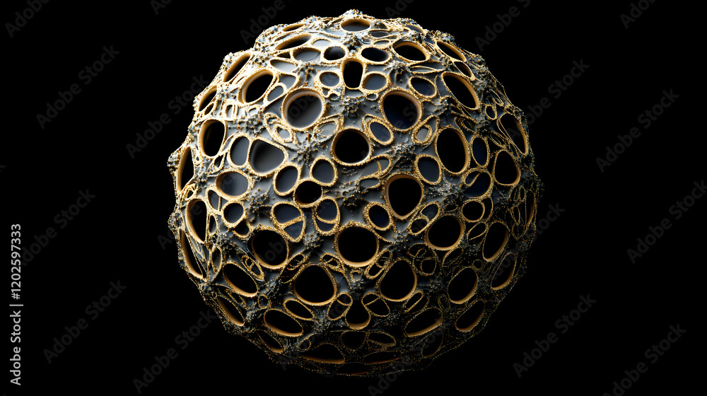 Fototapete intricate organic structure: a captivating 3d rendering showcasing nature's patterns and forms