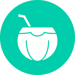 Obraz premium Coconut icon single vector illustration