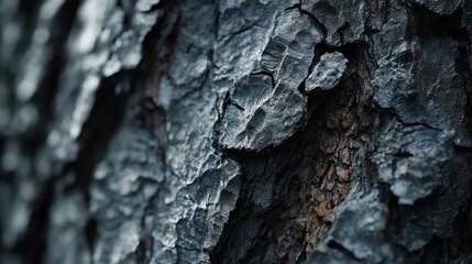Dark tree bark texture close-up, forest background, nature design