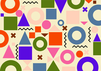 White background vector with colored shapes vector background