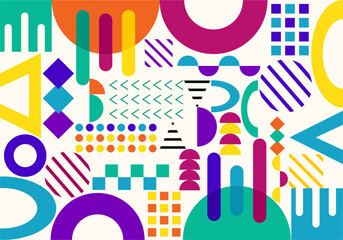 White background vector with colored shapes vector background