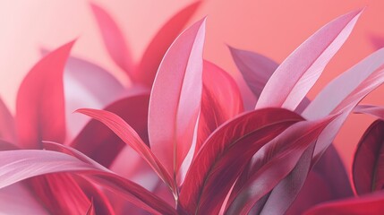 Pink leaves, studio shot, soft light, botanical background, design