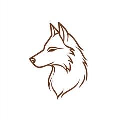 Obraz premium Wolf head profile, nature, wildlife, simple line art, logo design