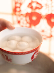 sweet dumping or tangyuan traditional Chinese new year food .