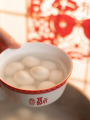 sweet dumping or tangyuan traditional Chinese new year food .