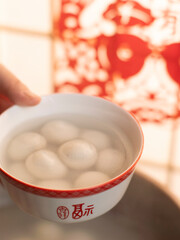 sweet dumping or tangyuan traditional Chinese new year food .