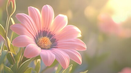 Pink flower sunset garden bloom nature background design