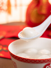 sweet dumping or tangyuan traditional Chinese new year food .