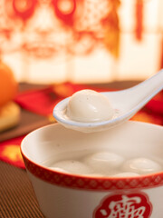 sweet dumping or tangyuan traditional Chinese new year food .