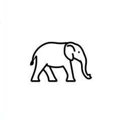 Obraz premium Elephant outline drawing isolated on plain background used for educational purposes