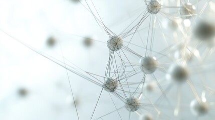 Abstract network nodes connecting, digital background, futuristic technology, data visualization