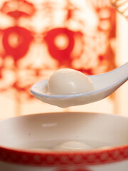sweet dumping or tangyuan traditional Chinese new year food .