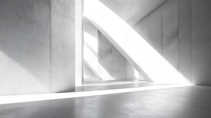 Obraz premium Modern White Concrete building with abstract light