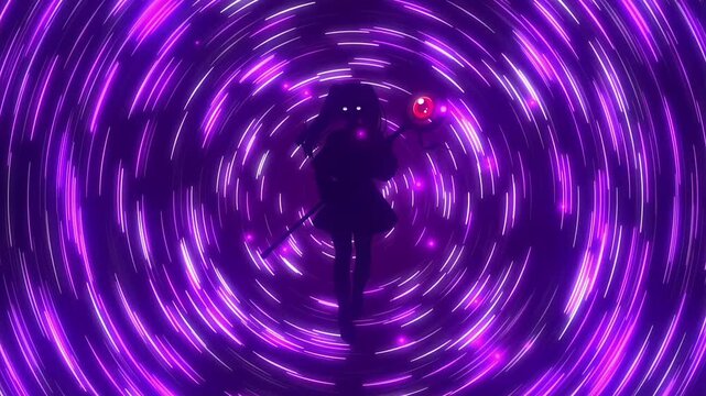 Anime elf casts a spell, anime wallpaper for PC