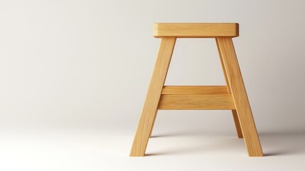 Simple wooden stool, studio shot, minimalist background, furniture design