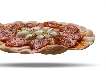 Pizza recortada no fundo transparente com sombra descolda fácil de ser retirada para aplicação de outros fundos