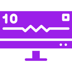 ECG Monitor icon single vector illustration