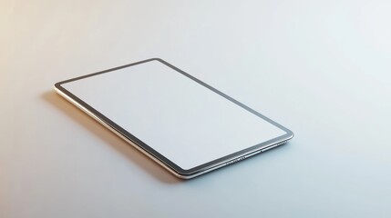 Sleek tablet mockup, blank screen, white background, studio shot, app design